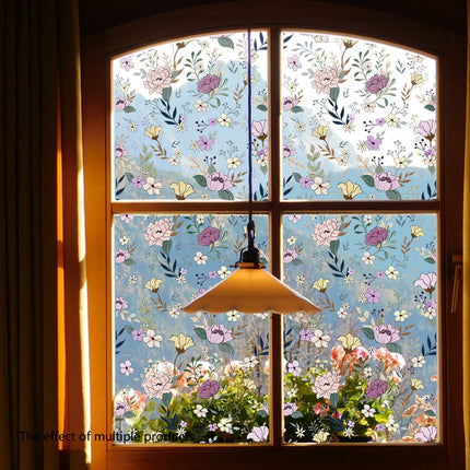 Static window sticker - window sticker - Wall decoration - 45*100cm - flower plant - PVC - B.