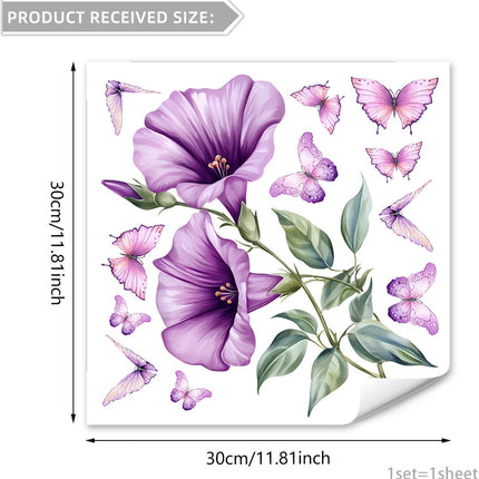 Static window sticker - window sticker - Wall decoration - 30*30cm - flower plant - PVC - D.