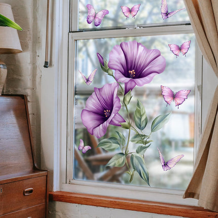 Static window sticker - window sticker - Wall decoration - 30*30cm - flower plant - PVC - D.