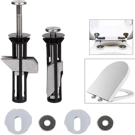 Toilet Seat Hinges - Universal Mounting Kit for Toilet Seats - Toilet Seat Hinge Set.