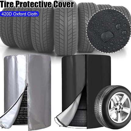 Tire cover - 1 piece - For 4 tires - Tire storage - 420D - 73*110cm - Car tire bag - Cover for car tires - Waterproof - Sun protection - Dustproof - Car tire cover - Winter tire cover - Black.