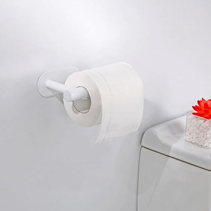Toilet Roll Holder - Toilet Roll Holder - No Drilling - White - Self-Adhesive - Roll Holder - Stainless Steel - Bathroom & Kitchen - 16*8*4.5 cm - for kitchen, bathroom and toilet.