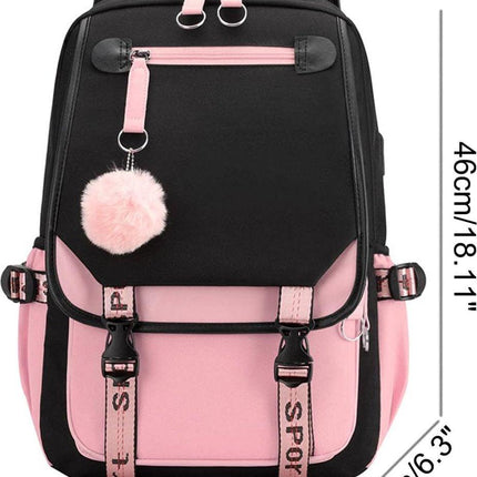 Backpack - School Bag - Backpack - Girl Backpack - School Backpack - School Bag - Book Bag - With USB Charging Port - Laptop Backpack - 30 Liters.