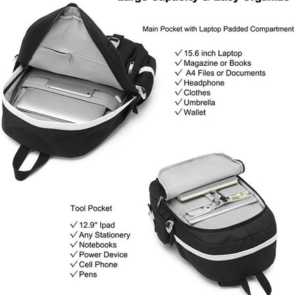 Backpack - School Bag - Backpack - Girl Backpack - School Backpack - School Bag - Laptop Backpack - 30 Liters - BlackA.