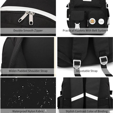 Backpack - School Bag - Backpack - Girl Backpack - School Backpack - School Bag - Laptop Backpack - 30 Liters - BlackA.