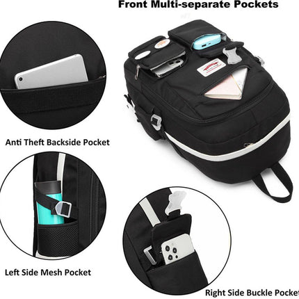Backpack - School Bag - Backpack - Girl Backpack - School Backpack - School Bag - Laptop Backpack - 30 Liters - BlackA.