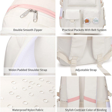 Backpack - School Bag - Backpack - Girl Backpack - School Backpack - School Bag - Laptop Backpack - 30 Liters - WhiteB.