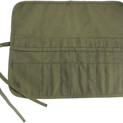 Roll-Up Canvas Brush Case - Brush Holder - Canvas - 22 Slots - Brush Bag - Brush Holder - Pencil Case - Paint Brush Holder - Portable - Roll-Up - Brush Not Included - Suitable for Various Painting Tools - 40.5*33cm - Vegetable.