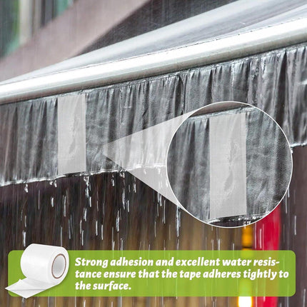 Repair tape - 8cm x 2M - Transparent - Repair cloth - Self-adhesive - for awnings, sails, boat covers and tents - Waterproof - TPU.