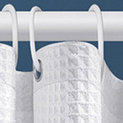 Waffle shower curtain - 80x180CM - White - With 6 plastic hooks - For bathroom and toilet - White - Anti-mold - Polyester - Cube Design - Shower curtain.