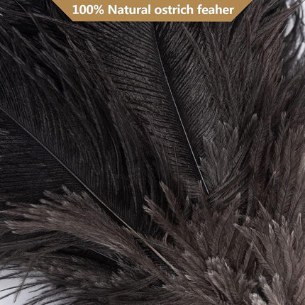 Ostrich Feather Duster - 40cm Long - Wooden Handle - Universal - Brown - Reusable and Washable Car Dusters - Eco-Friendly Cleaning Dusters - Feather Dusters.
