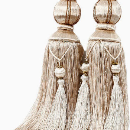 2 Pieces - Curtain Tassels - Curtain Ties - Curtain Tassel - Curtain Accessories - Curtain Holder - Curtain Tie Rope - Window Decoration Accessories - Curtain Tassel - Beige - 75cm.