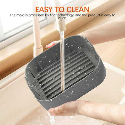 Airfryer accessories - Silicone baking dish - 2 pieces - Hot air fryer - Baking tins - Baking paper alternative - Basket baking tin - 20 CM - gray - Accessories.