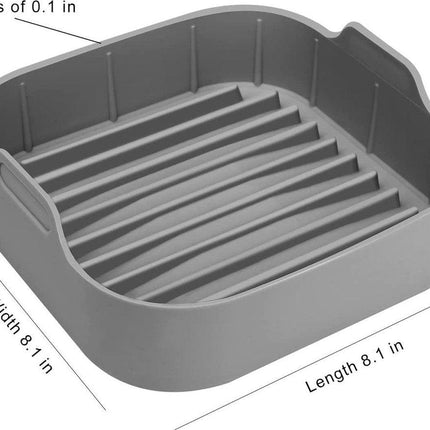 Airfryer accessories - Silicone baking dish - 2 pieces - Hot air fryer - Baking tins - Baking paper alternative - Basket baking tin - 20 CM - gray - Accessories.