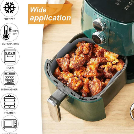 Airfryer accessories - Silicone baking dish - Hot air fryer - Baking tins - Baking paper alternative - Basket baking tin - 20 CM - including gloves and oil brush - gray - Accessories.