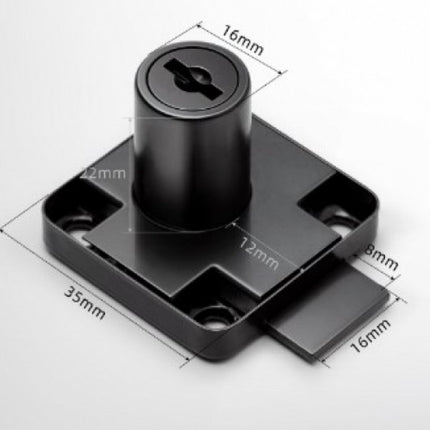 pieces - Cam Lock - furniture lock - Furniture locks - letterbox lock - security cabinet lock - drawer lock - lock with key - black - cold-rolled steel - for furniture cabinet letterbox drawer.