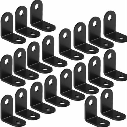 20 pieces - Corner connections - corner anchor - corner connectors - fixed bracket - corner bracket - 26x26 MM - iron - black - 90 degrees - Including screws.