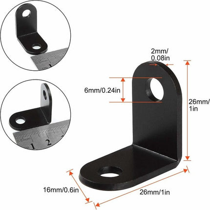 20 pieces - Corner connections - corner anchor - corner connectors - fixed bracket - corner bracket - 26x26 MM - iron - black - 90 degrees - Including screws.