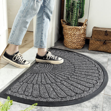 Rubber doormat - Semi-circular - Outdoor Anti-slip Washable Doormat - Rain - Outdoor - Indoor doormat - Dark gray - Drying mat - 60 * 90 cm - cleaning mat - outdoor - hall - balcony.