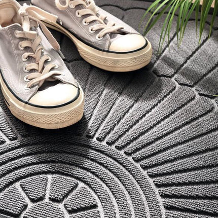 Rubber doormat - Semi-circular - Outdoor Anti-slip Washable Doormat - Rain - Outdoor - Indoor doormat - Dark gray - Drying mat - 60 * 90 cm - cleaning mat - outdoor - hall - balcony.