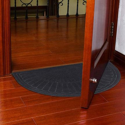 Rubber doormat - Semi-circular - Outdoor Anti-slip Washable Doormat - Rain - Outdoor - Indoor doormat - Dark gray - Drying mat - 60 * 90 cm - cleaning mat - outdoor - hall - balcony.