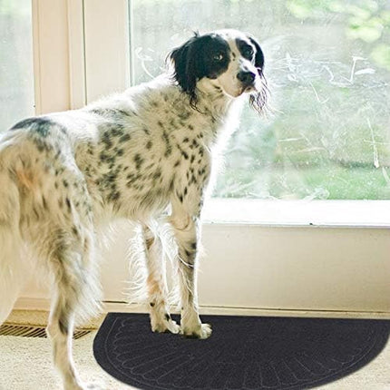Rubber doormat - Semi-circular - Outdoor Anti-slip Washable Doormat - Rain - Outdoor - Indoor doormat - Dark gray - Drying mat - 60 * 90 cm - cleaning mat - outdoor - hall - balcony.