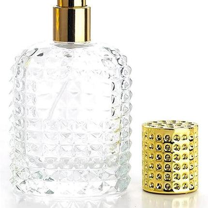 Mini perfume bottles - 50ml - Empty spray bottle - Travel bottle - Perfume atomizer - Perfume bottles - Refillable - Gold - Transparent - Glass - For travel, going out, handbags.