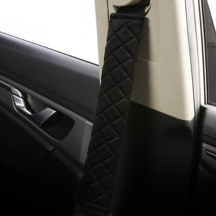 Seat Belt Covers - 4 Pieces - Seat Belt Cushion - Seat Belt Protector - Seat Belt Cover - Shoulder Covers - Car Seat Belt Cover - Shoulder Cover - Car Seat Belt Protector - Universal - Black + Gray - 27cm.