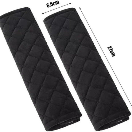 Seat Belt Covers - 4 Pieces - Seat Belt Cushion - Seat Belt Protector - Seat Belt Cover - Shoulder Covers - Car Seat Belt Cover - Shoulder Cover - Car Seat Belt Protector - Universal - Black + Gray - 27cm.