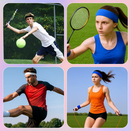 Headband - 20 Pieces - Sports Headbands - Headband - Adults - Yoga Headbands - Elastic Non-Slip - Fitness - Sweatband - Athletic - Gym - Dance - Running - Hair Accessories - 20*5CM.