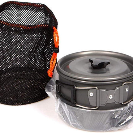 3 pieces - Cooking set - Camping Cooking set - Cookware - Camping Pan Set - Camping Cookware Kit - Kitchenware set - saucepan, pan, teapot - for 2-3 persons - for Outdoor Picnic Camping Hiking - Foldable - aluminum.