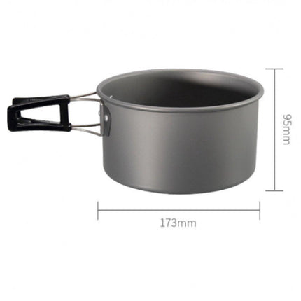 3 pieces - Cooking set - Camping Cooking set - Cookware - Camping Pan Set - Camping Cookware Kit - Kitchenware set - saucepan, pan, teapot - for 2-3 persons - for Outdoor Picnic Camping Hiking - Foldable - aluminum.