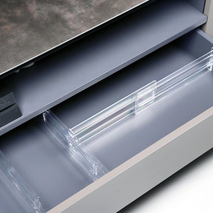 Drawer divider - 4 pieces - Drawer divider - Drawer organizer - Tools - Adjustable/extendable (27.5-52 cm) - For Clothes/Kitchen/Bathroom/Wardrobe - Transparent - Plastic.