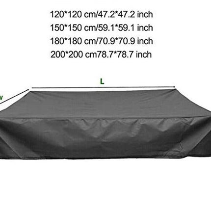 Waterproof sandpit cover - with drawstring - black - 120 x 120 x 20 cm - for sandpit, pool, patio, garden, square - Oxford cloth - waterproof, windproof, dustproof - suitable for protecting children's toys.