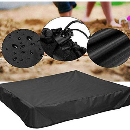 Waterproof sandpit cover - with drawstring - black - 120 x 120 x 20 cm - for sandpit, pool, patio, garden, square - Oxford cloth - waterproof, windproof, dustproof - suitable for protecting children's toys.