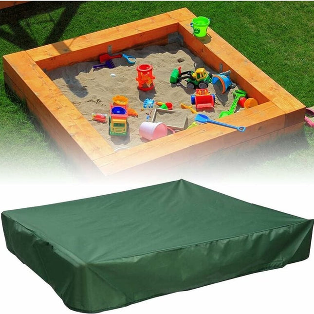 Waterproof sandpit cover - with drawstring - green - 120 x 120 x 20 cm - for sandpit, pool, patio, garden, square - Oxford cloth - waterproof, windproof, dustproof - suitable for protecting children's toys.