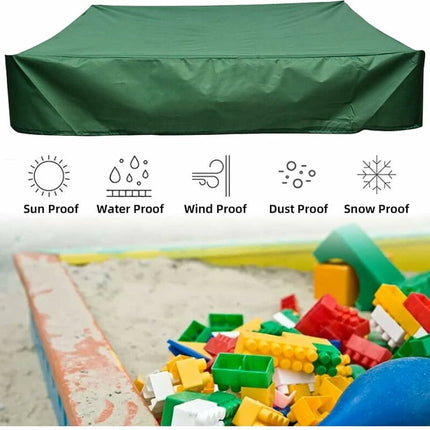 Waterproof sandpit cover - with drawstring - green - 120 x 120 x 20 cm - for sandpit, pool, patio, garden, square - Oxford cloth - waterproof, windproof, dustproof - suitable for protecting children's toys.