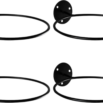 4 pieces - ball holder - wall bracket - sports ball rack - wall mounted - ball wall holder - for basketballs, football, volleyball - black - metal - 23.5*6.5*18.4cm
