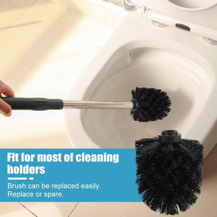 Toilet Brush Head - 5 Pieces - Loose Brush Head for Toilet Brush - Plastic - Loose Toilet Brush Head - Brush Head Set for Toilet Brush - Universal - Thread 12 mm - Suitable for Bathrooms - 80*100mm - Black.