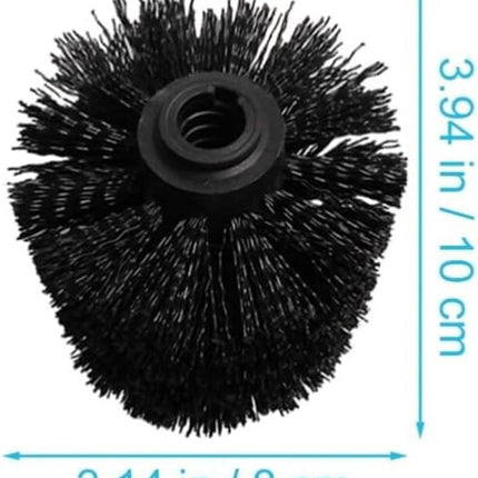 Toilet Brush Head - 5 Pieces - Loose Brush Head for Toilet Brush - Plastic - Loose Toilet Brush Head - Brush Head Set for Toilet Brush - Universal - Thread 12 mm - Suitable for Bathrooms - 80*100mm - Black.