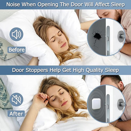 6 Pieces - Door Protectors - White - Indoor Door Stops - Wall Protector - Door Buffer - Self-Adhesive - Wall Protection - 42*42*12mm - Silicone - Door Handle Buffers.