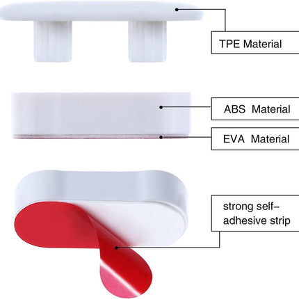 Toilet Seat Buffers - 8 Pieces - Toilet Seat Buffers - Extend Bidet Life - Toilet Seat Buffers - Silent and Soft Closing - Protect Toilet Seat - White - Self-adhesive - TPE, ABS and Plastic.