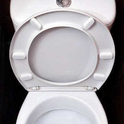 Toilet Seat Buffers - 8 Pieces - Toilet Seat Buffers - Extend Bidet Life - Toilet Seat Buffers - Silent and Soft Closing - Protect Toilet Seat - White - Self-adhesive - TPE, ABS and Plastic.