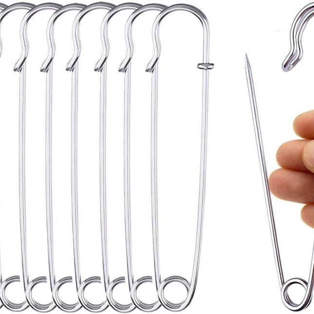 Safety Pins - 20 Pieces - 10 * 2.8cm - Premium Safety Pins - Durable, Rust Resistant Pins - DIY Craft Clothing Safety Pin Set - Large Childcare Clips for Blankets, Skirts, and Crafts.