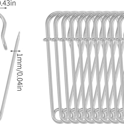 Safety Pins - 20 Pieces - 10 * 2.8cm - Premium Safety Pins - Durable, Rust Resistant Pins - DIY Craft Clothing Safety Pin Set - Large Childcare Clips for Blankets, Skirts, and Crafts.