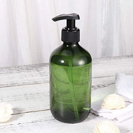 Pump bottles - Shampoo dispensers - soap dispenser - 3 pieces - 500 ml - refillable - PET - Transparent green - for conditioner, shower gel and lotion.