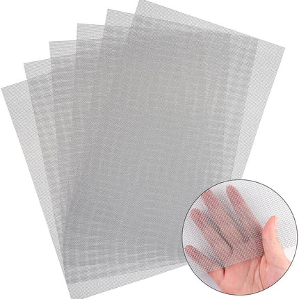 Sieve metal - 6 pieces - 30 x 21 cm - Insect net - 20 mesh - Fine mesh - Metal mesh - Insect mesh - Mouse mesh - Silver - Stainless steel - For cages, ventilation openings, gardens, window screens and filters.