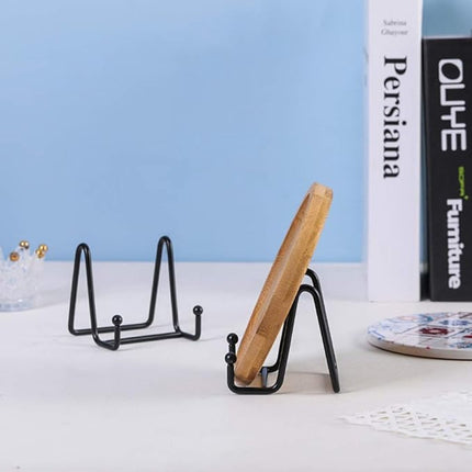 5 pieces - Plate stand - Display - Holder - Decorative plates - Books - Photo frame stand - Plates - Rack - Kitchen cabinet - Metal - black - 7.6*8.3*8 cm.