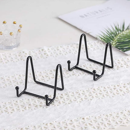 5 pieces - Plate stand - Display - Holder - Decorative plates - Books - Photo frame stand - Plates - Rack - Kitchen cabinet - Metal - black - 7.6*8.3*8 cm.