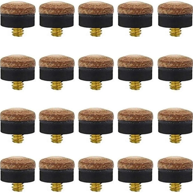 20 pieces - Pool Stick Tips - Billiard Cue Tip - Pool Cue Tips Set - 10 mm - Snooker & Pool Accessories - Billiard Cue Replacement Tips - with Screw Head - Color - Leather - Replacement for Billiard Cue and Snooker.